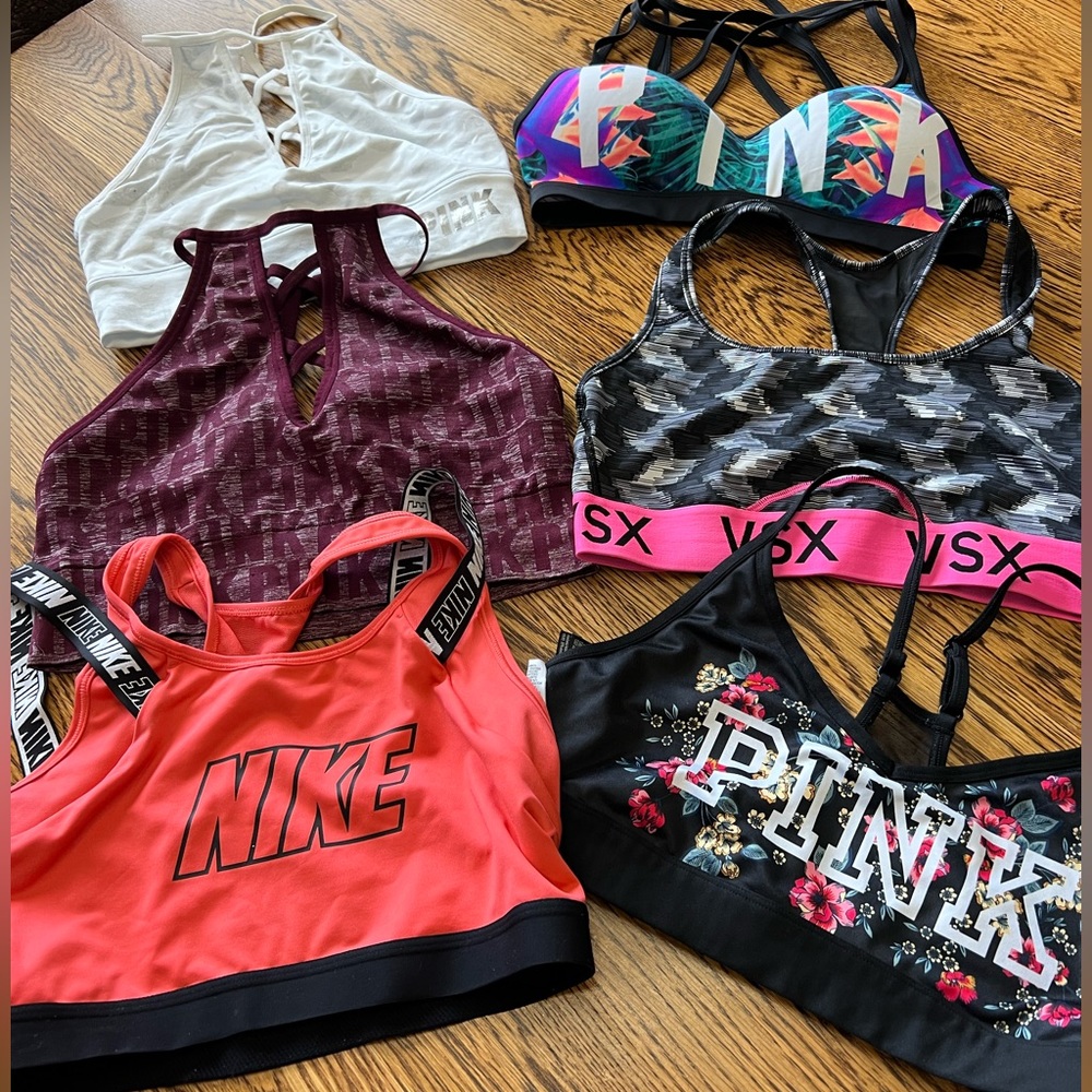Lot bundle Victoria secret pink adidas workout sports bra large